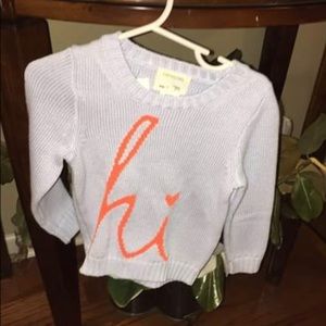 Crewcuts 2t heavy sweater “hi”